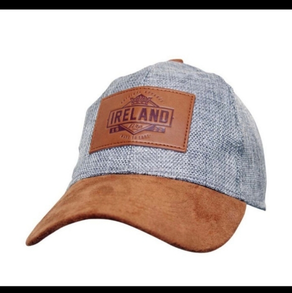 Leather Embossed Tweed 1922 Ireland Baseball Cap - Grey BNWT 5☆ SO - Picture 1 of 9